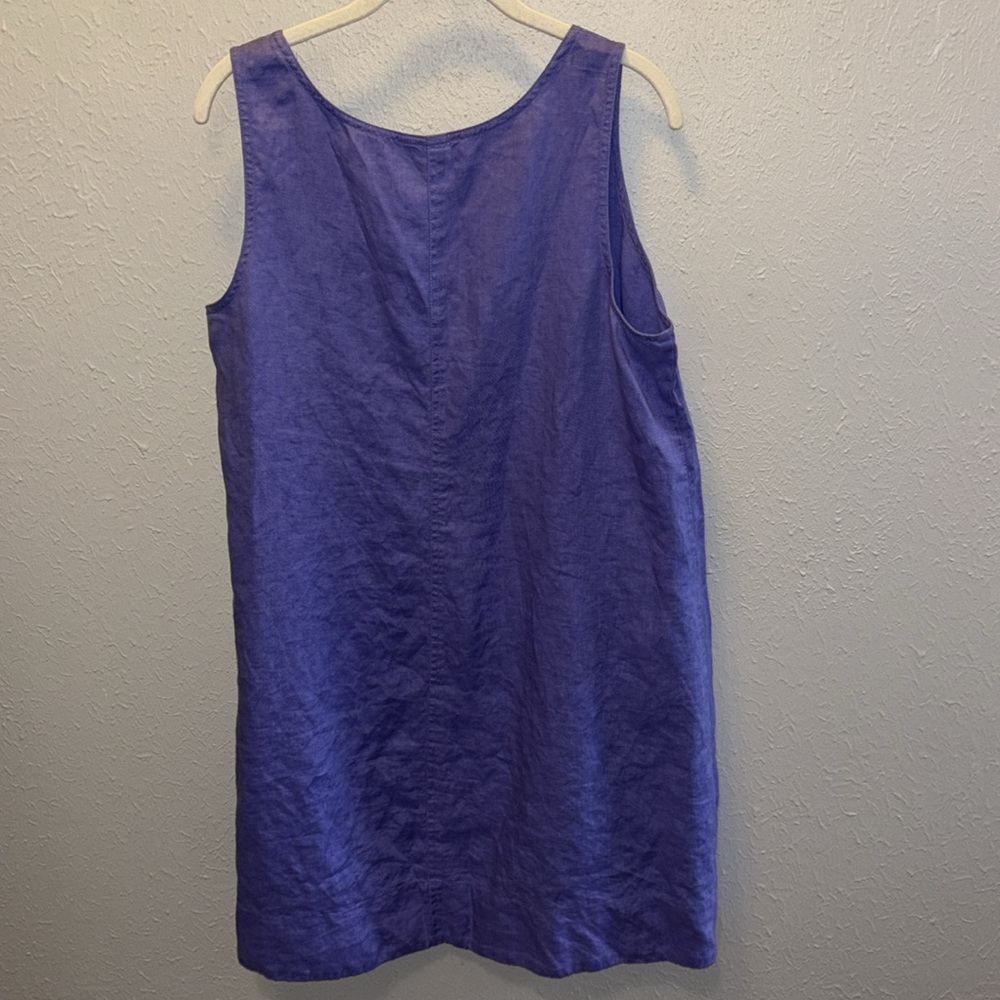 J. Jill Linen Shift Dress Spring Summer Purple Lavender Women’s Sz Large Petite - Picture 5 of 6